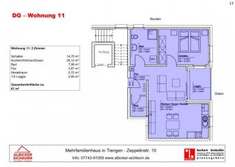 2 Zi. DG mit Loggia ca. 61 m² - Wohnung 11 - Zeppelinstr. 10, 79761 Waldshut-Tiengen - Neubau Wohnung kaufen 79761 Waldshut-Tiengen Bild mittel