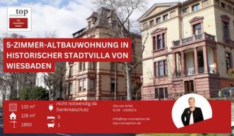 5-Zimmer-Altbau-Wohnung in historischer Stadtvilla von Wiesbaden *Provisionsfrei Wohnung kaufen 65195 Wiesbaden Bild mittel