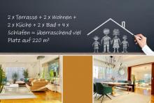 2 x Terrasse + 2 x Wohnen + 2 x Küche + 2 x Bad + 4 x Schlafen = überraschend viel Platz auf 220 m² Haus kaufen 12305 Berlin Bild klein
