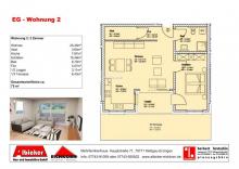 2 Zi. EG mit Terrasse ca. 75 m² - Wohnung 2 - Hauptstr. 71, 79771 Klettgau-Erzingen - Neubau Wohnung kaufen 79771 Klettgau Bild klein