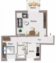 2-Zimmer mit Laminat, Balkon, Stellplatz und Wannenbad in ruhiger Lage! Wohnung mieten 09127 Chemnitz Bild mittel