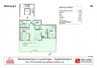 3 Zi. EG mit Terrasse ca. 79 m² - Wohnung 2 - Siegfriedstr. 4, 79787 Lauchringen - Neubau Wohnung kaufen 79787 Lauchringen Bild mittel