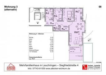 3 Zi. EG mit Terrasse ca. 95 m² - Wohnung 3 - Siegfriedstr. 4, 79787 Lauchringen - Neubau Wohnung kaufen 79787 Lauchringen Bild mittel