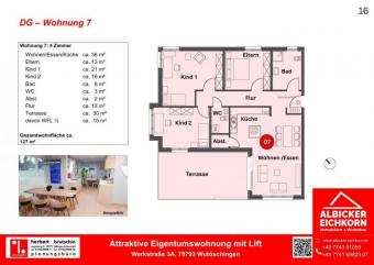 4 Zi. DG mit Dachterrasse ca. 127 m² - Wohnung 7 - Werkstraße 3a, 79793 Wutöschingen - Neubau Wohnung kaufen 79793 Wutöschingen Bild mittel