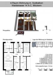 Angebot der Woche ! schöne 4-R.Wohnung ca.71,45m2 im 3.OG.mit schöner sonnigen Balkon zu vermieten. Wohnung mieten 39291 Möckern (Landkreis Jerichower Land) Bild mittel