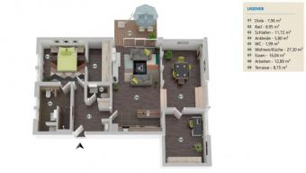 Domizil Küsterhof 3 Zimmer 95 m2, ein besonderes zu Hause Wohnung mieten 38108 Braunschweig Bild mittel