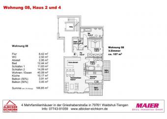 Neubau Waldshut - 3,0 Zimmerwohnung Obergeschoss 3 mit Lift Wohnung kaufen 79761 Waldshut-Tiengen Bild mittel
