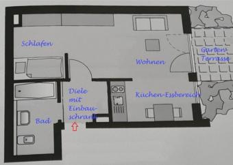 Schicke 1,5 Zi-Single-Wohnung im EG (nicht barrierefrei), Pantryküche, Keller, Garten, Garage!! Wohnung mieten 55128 Mainz Bild mittel