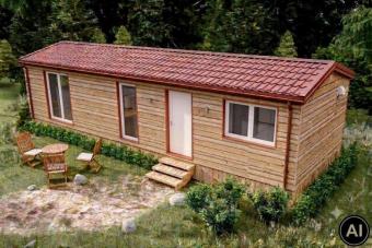 Tiny House ohne Grundstück - Neuwertiger Bungalow im Blockhausstil Haus kaufen 23795 Bad Segeberg Bild mittel
